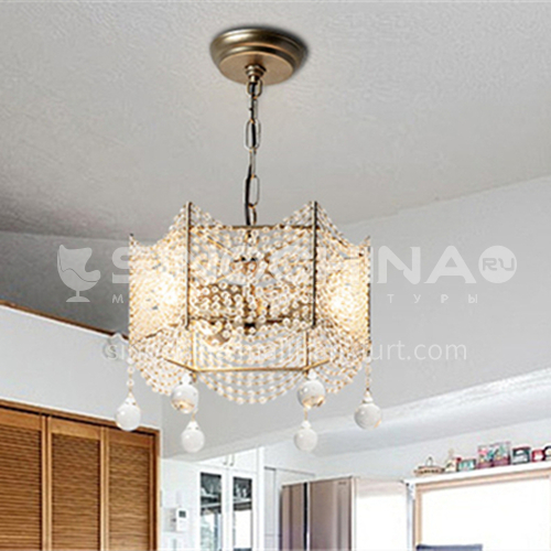 American country chandelier living room retro silver creative bar table dining lamp WX-D9095